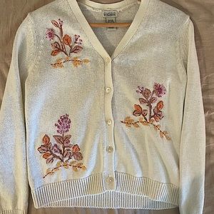 embroidered vintage white cardigan